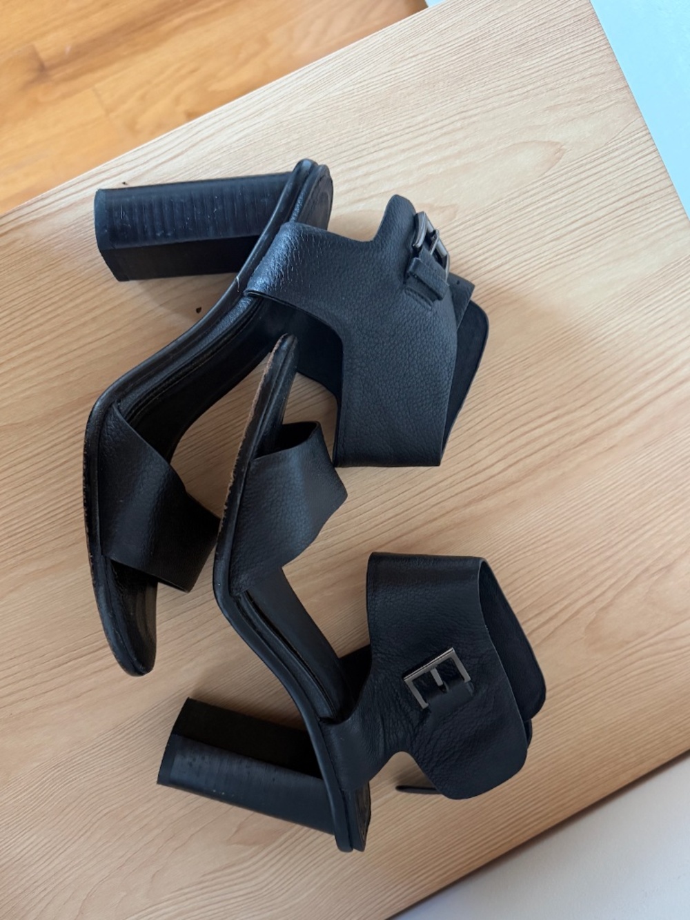 Joie | Black Leather Platform Sandals | Size 7.5
